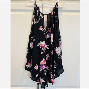 Lush size XS black floral print cami top